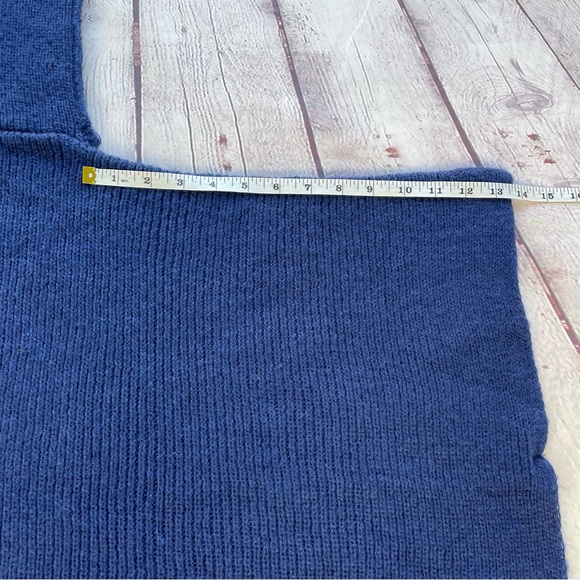 Libby Edelman Poncho Fringed Sweater NWT Blue Lime Green Turquoise One Size - Picture 7 of 11